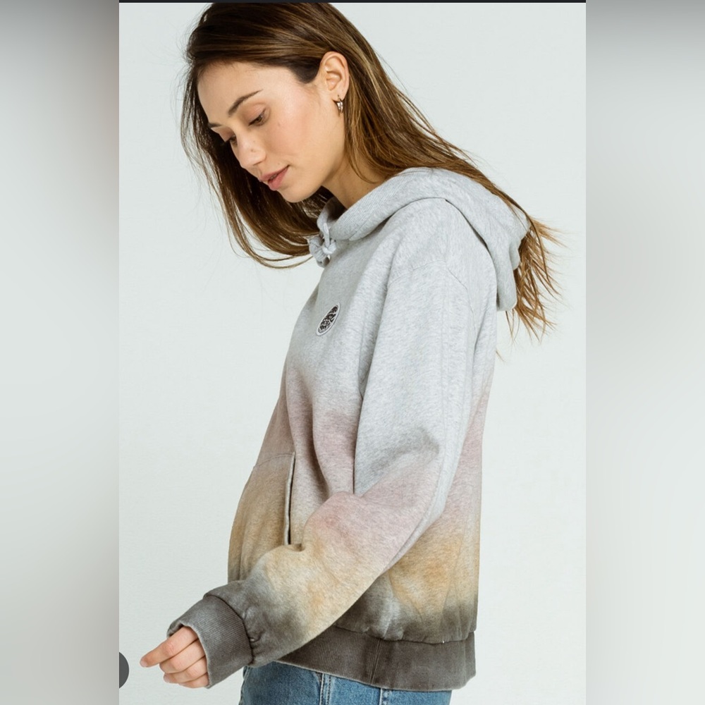NWT Rip Curl Surfers Original Hoodie Grey Heather Sunset Ombre Small